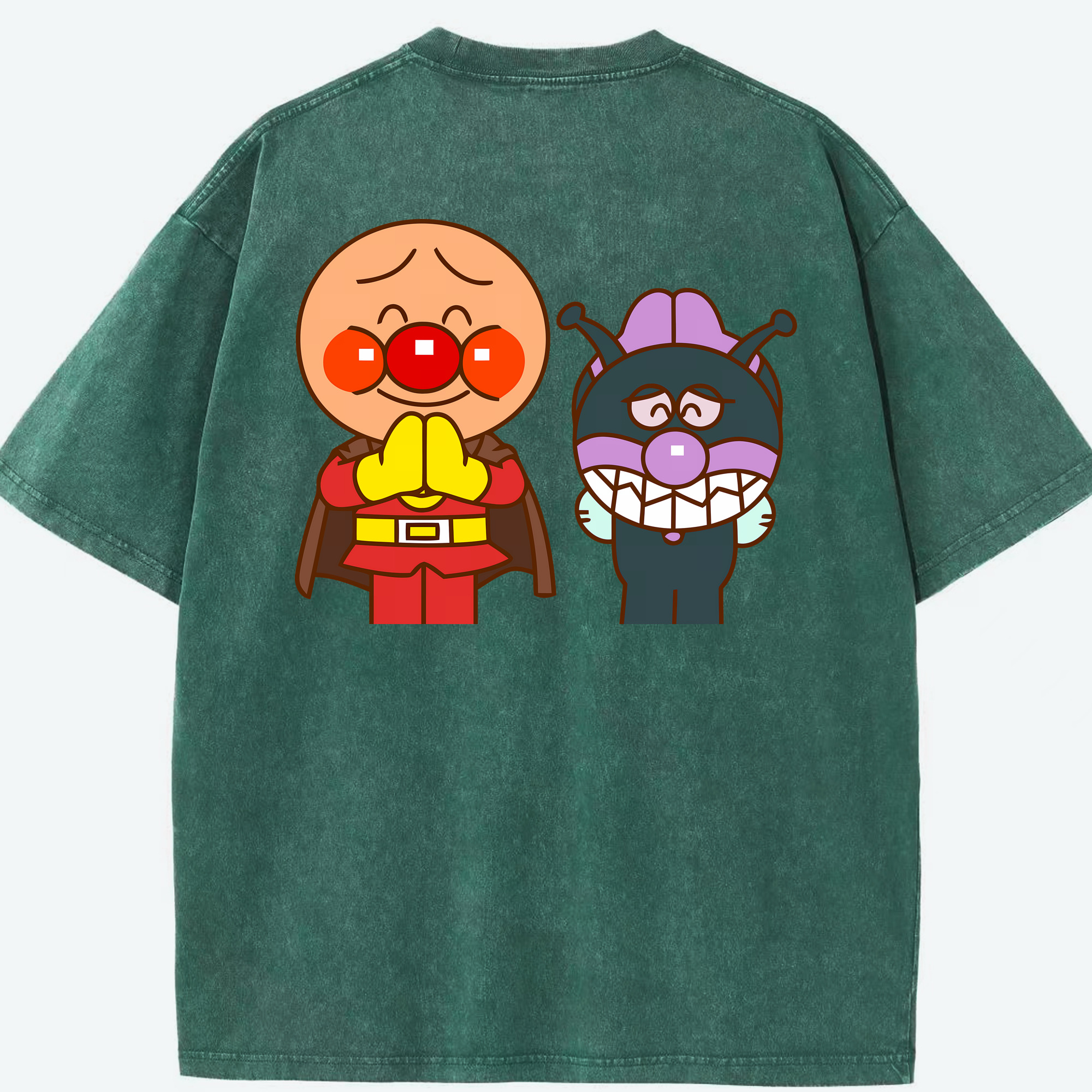 （画像用） アンパンマン Anpanman 綿100% ヴィンテージ風 半袖Tシャツ（背面プリント）